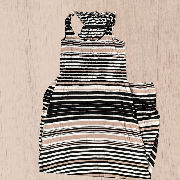 NWOT Netural Print Maxi Dress Spring Brown Stripe XSMALL - Picture 10 of 10